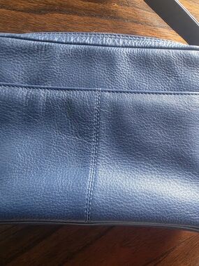 ili New York Blue Leather Women’s Crossbody Shoulder Bag - EUC